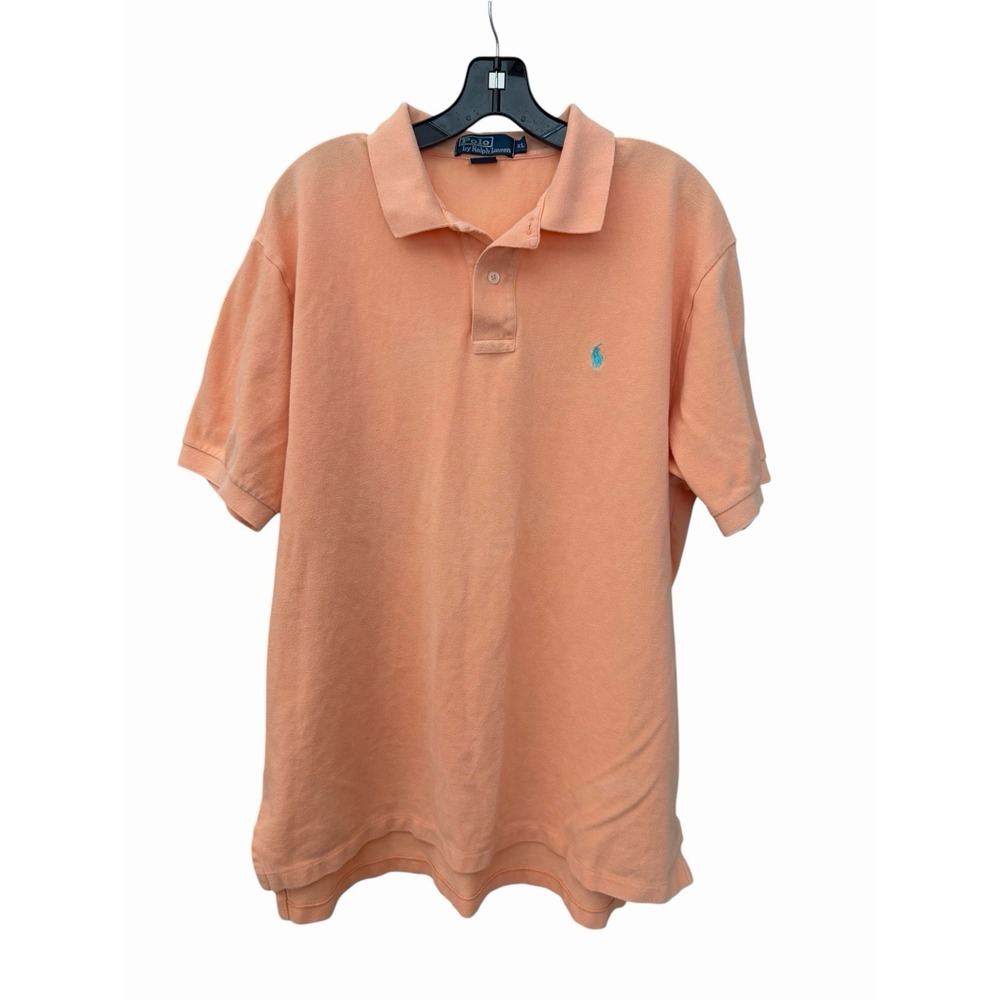 Polo Ralph Lauren Short Sleeve Shirt Size XL Orange Pony Preppy #III16-1